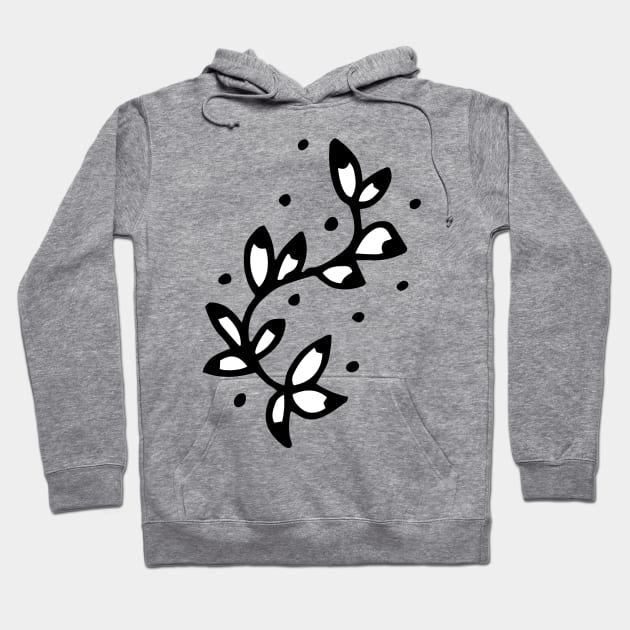 Tree Branch In Doodle Art Style Drawing Hoodie by VANDERVISUALS